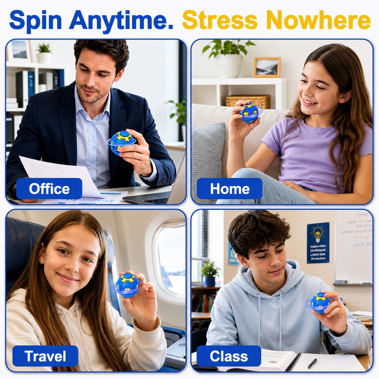 360° Press & Spin Fidget Spinner Ball - Image 3